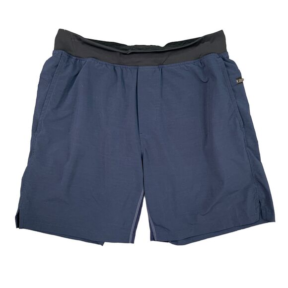 Fabletics The Franchise Shorts Mens M Medium Navy Blue Elastic Waist Lightweight - Picture 1 of 12